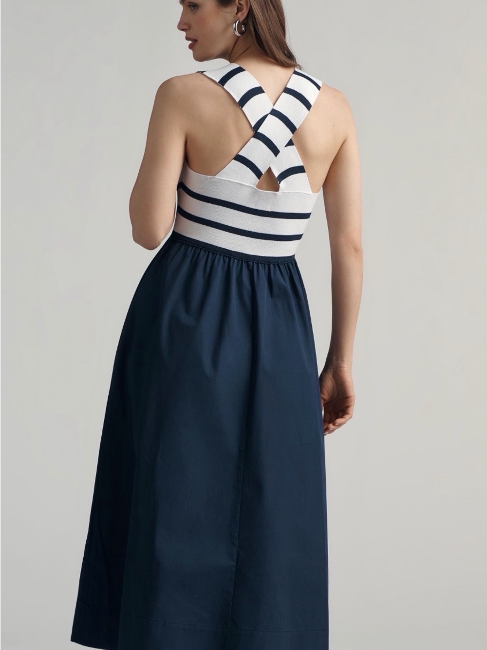 Maeve Sleeveless Crossback Twofer Midi Dress - Picture 2 of 5
